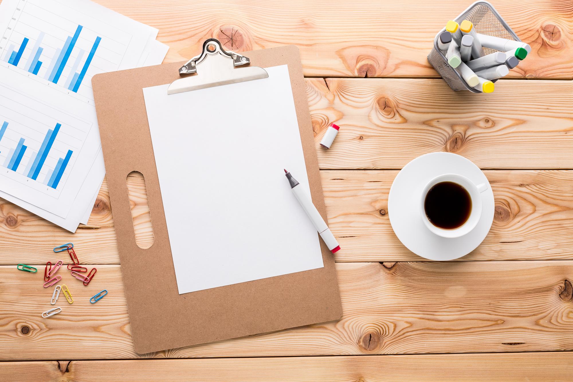 worksheet checklist on desk